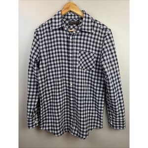 Activa Long Sleeve Flannel Shirt Size Medium Blue Plaid
